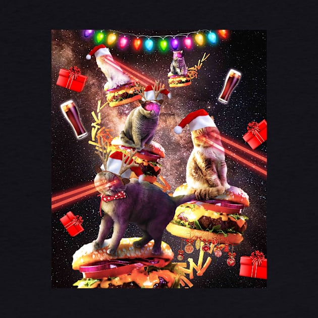 Space Burger Cat, Christmas Cats, Funny by Random Galaxy